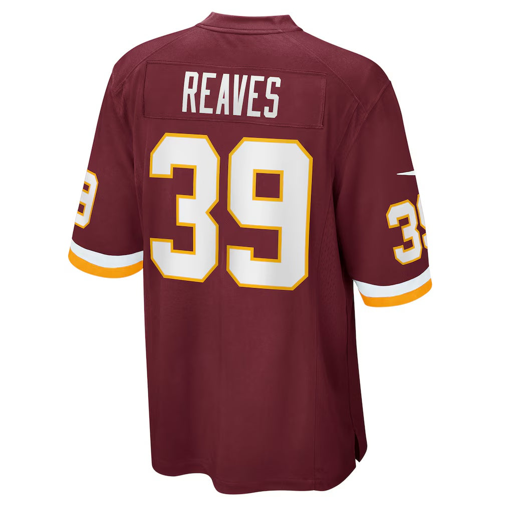 W.Football Team #39 Jeremy Reaves Burgundy KLUNKIM Game Player Jersey