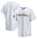 Miami Marlins Blank White KLUNKIM 2022 All-Star Cool Base Stitched Jersey
