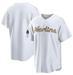 Miami Marlins Blank White KLUNKIM 2022 All-Star Cool Base Stitched Jersey