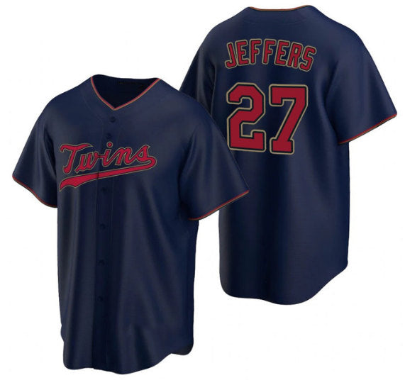 Minnesota Twins #27 Ryan Jeffers Navy KLUNKIM Cool Base Stitched Jersey