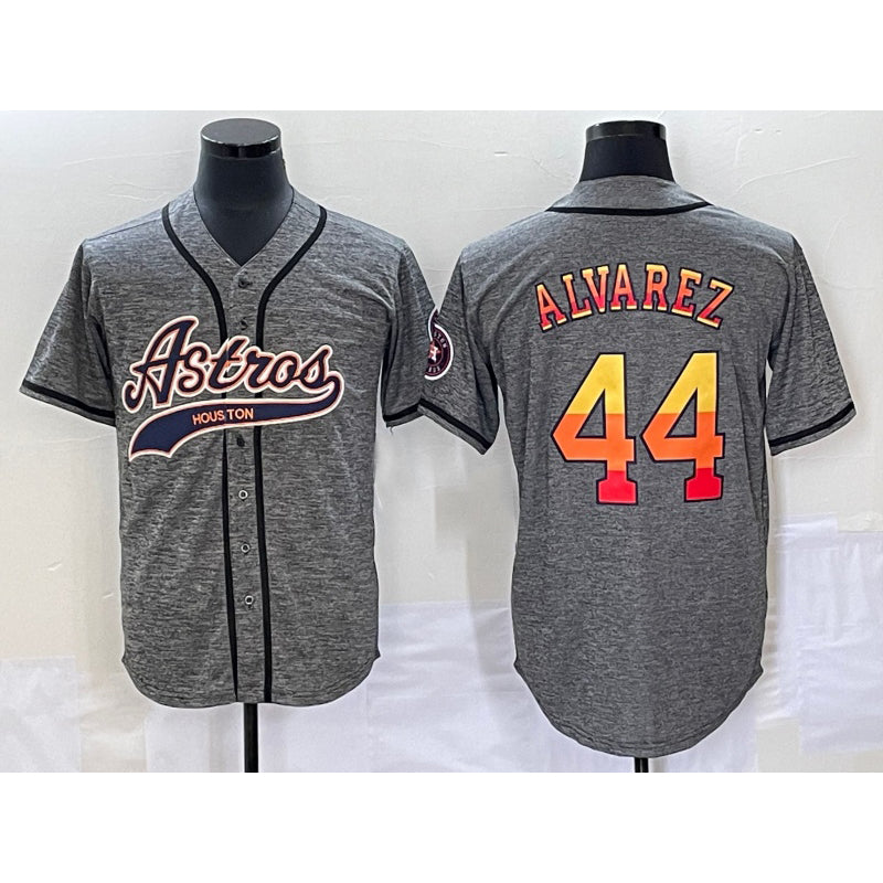 Houston Astros #44 Yordan Alvarez Grey KLUNKIM Gridiron Cool Base Stitched Jersey