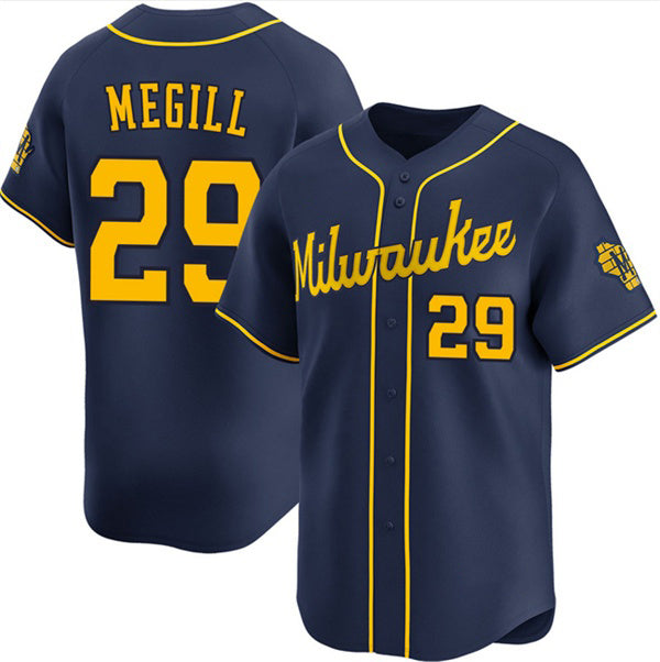 Milwaukee Brewers #29 Trevor Megill Navy KLUNKIM Alternate Limited Stitched Jersey