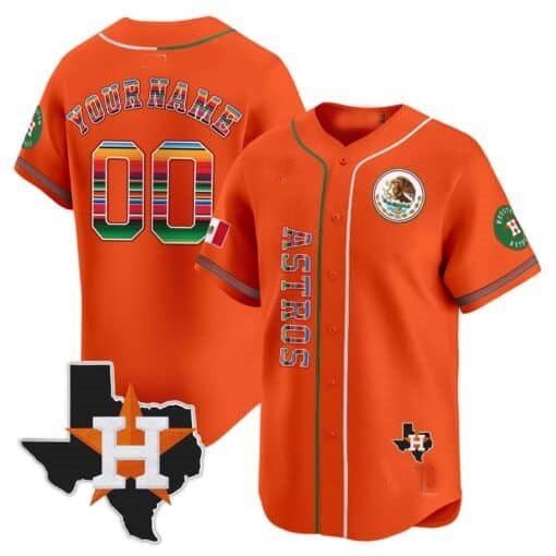 Custom Houston Astros Mexico Vapor Premier Limited Jersey V4 - Orange KLUNKIM