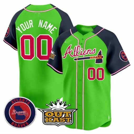 Custom Atlanta Braves Atliens Vapor Premier Limited Jersey ¨CGreen 2 KLUNKIM