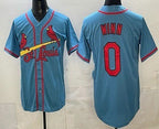 St Louis Cardinals #0 Masyn Winn Blue KLUNKIM Cool Base Jersey