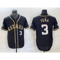 Houston Astros #3 Jeremy Pena Black Gold KLUNKIM Player Number Cool Base Jersey