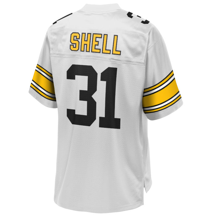 P.Steelers #31 Donnie Shell Pro Line Replica Away White Stitched American Football Jerseys