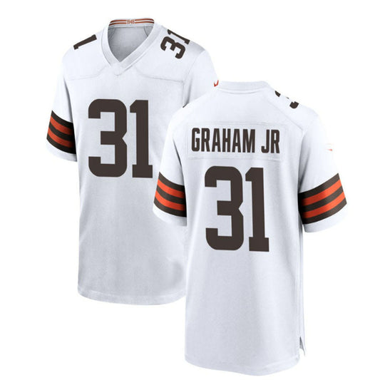C.Browns #31 Thomas Graham Jr. WHITE Game Jersey Stitched American Football Jerseys