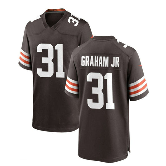 C.Browns #31 Thomas Graham Jr. Brown Game Jersey Stitched American Football Jerseys