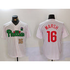 Philadelphia Phillies #16 Brandon Marsh White Green KLUNKIM Cool Base Stitched Jerseys