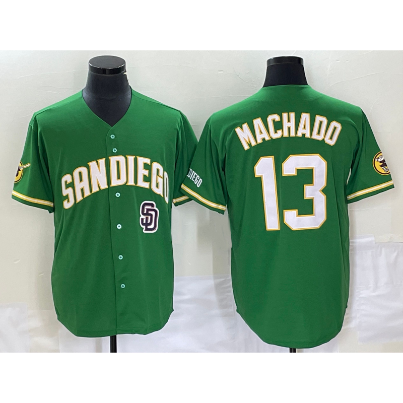 San Diego Padres #13 Manny Machado Green KLUNKIM Cool Base Stitched Jersey
