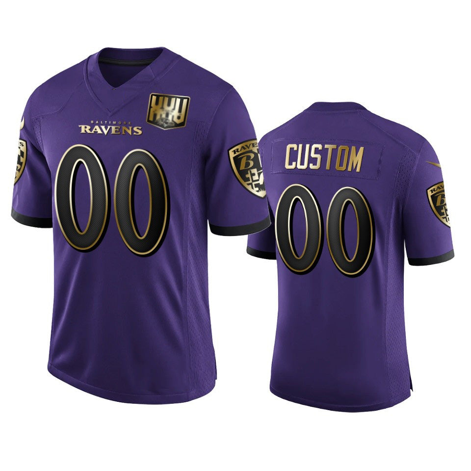 Custom B.Ravens Purple KLUNKIM Team 25th Season Golden Limited Jersey