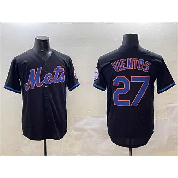 New York Mets #27 Mark Vientos Black KLUNKIM Cool Base Stitched Jersey