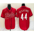 Cincinnati Reds #44 Elly De La Cruz Red KLUNKIM With Patch Cool Base Stitched Jersey