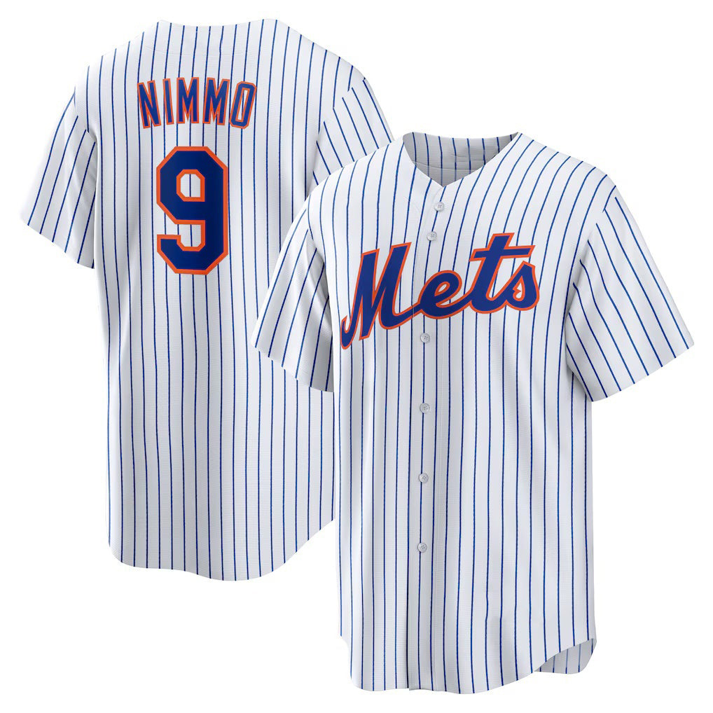 New York Mets #9 Brandon Nimmo White KLUNKIM Home Replica Jersey