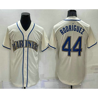 Seattle Mariners #44 Julio Rodriguez Cream KLUNKIM Stitched Cool Base Jersey