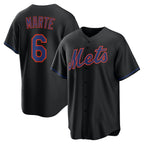 New York Mets #6 Starling Marte Black KLUNKIM Alternate Replica Jersey