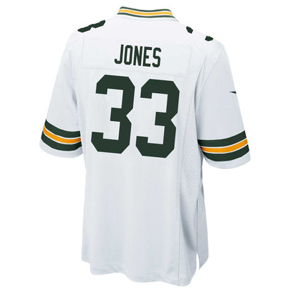 GB.Packers #33 Aaron Jones Away White Game American Football Stitched Jersey