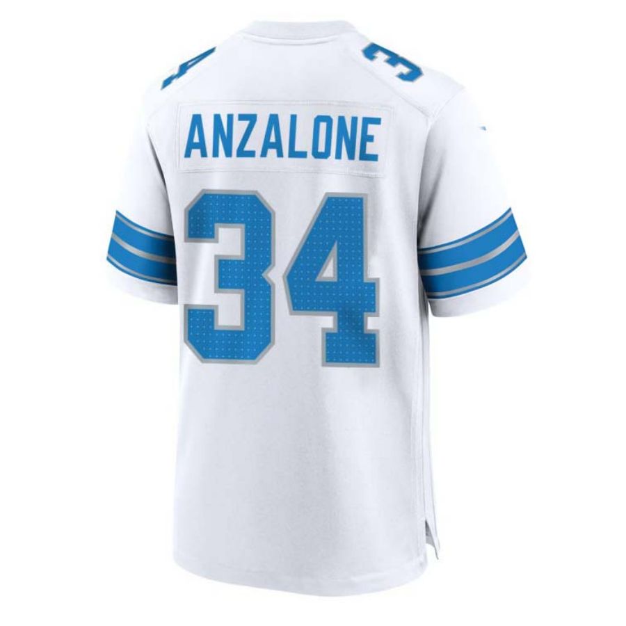 D.Lions #34 Alex Anzalone White 2nd Alternate Game Jersey American Football Jerseys