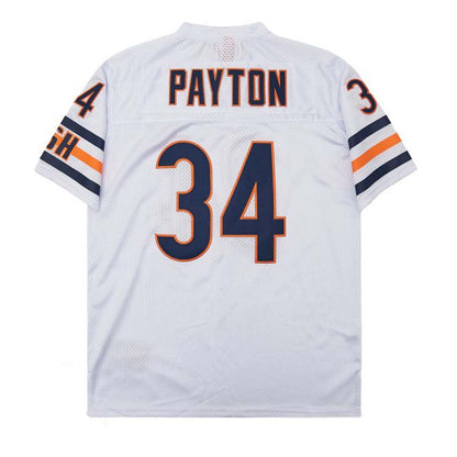 C.Bear #34 Walter Payton White 1985 Mitchell & Ness Stitched American Mesh Football Jerseys