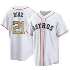 Houston Astros #21 Yainer Diaz Player Gold KLUNKIM Collection Game Home Stitched Jerseys