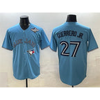 Toronto Blue Jays #27 Vladimir Guerrero Jr. Blue KLUNKIM 2025 World Series Cool Base Stitched Jersey