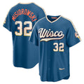 Milwaukee Brewers #32 Jacob Misiorowski Mineral Blue KLUNKIM 2026 City Connect Stadium Jersey