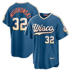 Milwaukee Brewers #32 Jacob Misiorowski Mineral Blue KLUNKIM 2026 City Connect Stadium Jersey