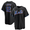 New York Mets #12 Francisco Lindor Black KLUNKIM 2022 Cool Base Stitched Jersey