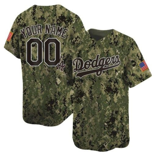 Custom Los Angeles Dodgers USMC Alternate Vapor Premier Limited Jersey ¨C All Stitched-Woodland KLUNKIM