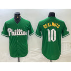Philadelphia Phillies #10 JT Realmuto Kelly Green KLUNKIM Cool Base Jersey