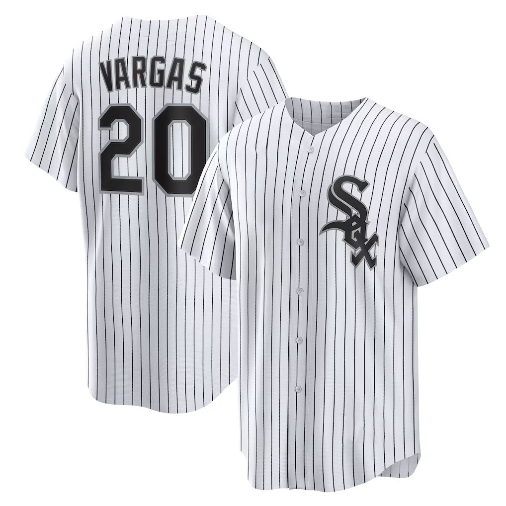 Chicago White Sox #20 Miguel Vargas White KLUNKIM Home Replica Jersey