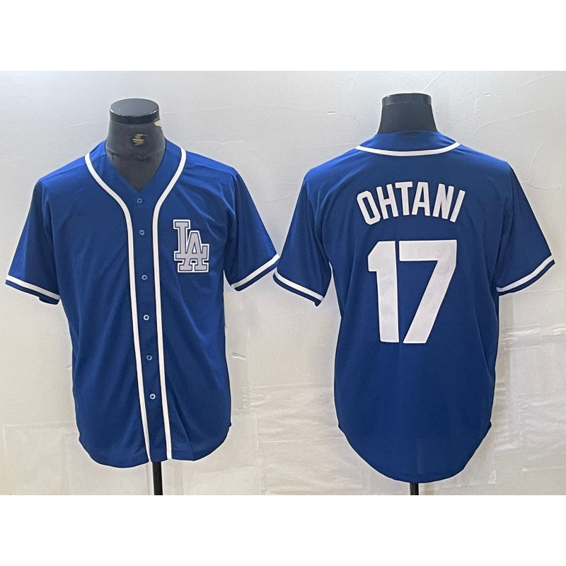 Los Angeles Dodgers #17 Shohei Ohtani Blue KLUNKIM Cool Base Stitched Jersey