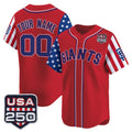 Custom San Francisco Giants America 250 Edition Vapor Premier Limited Red KLUNKIM Stitched Jerseys