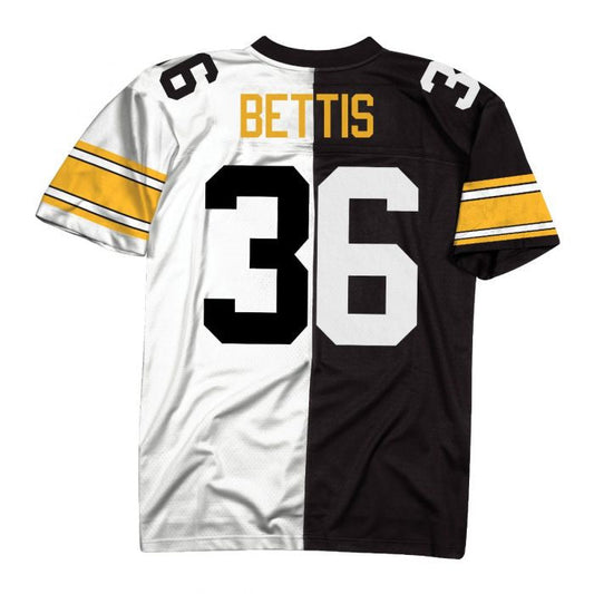 P.Steelers #36 Jerome Bettis White/Black Mitchell & Ness Replica Limited Split Stitched American Football Jerseys