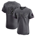 New York Mets #12 Francisco Lindor Gray KLUNKIM City Connect Elite Jersey