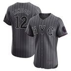 New York Mets #12 Francisco Lindor Gray KLUNKIM City Connect Elite Jersey