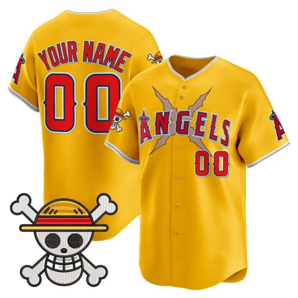 Custom Los Angeles Angels x One Piece Gold KLUNKIM Vapor Premier Limited Jersey - Stitched
