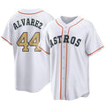 Houston Astros #44 Yordan Alvarez Player Gold KLUNKIM Collection Game Home Stitched Jerseys