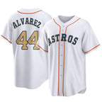Houston Astros #44 Yordan Alvarez Player Gold KLUNKIM Collection Game Home Stitched Jerseys
