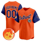 Custom Detroit Tigers x Dragon Ball Royal Orange KLUNKIM Vapor Premier Limited Jersey - All Stitched