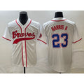 Atlanta Braves #23 Michael Harris II White KLUNKIM Cool Base With Patch Stitched Jersey 2