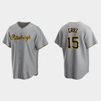 Pittsburgh Pirates #15 Oneil Cruz Gray KLUNKIM Road Cool Base Jersey