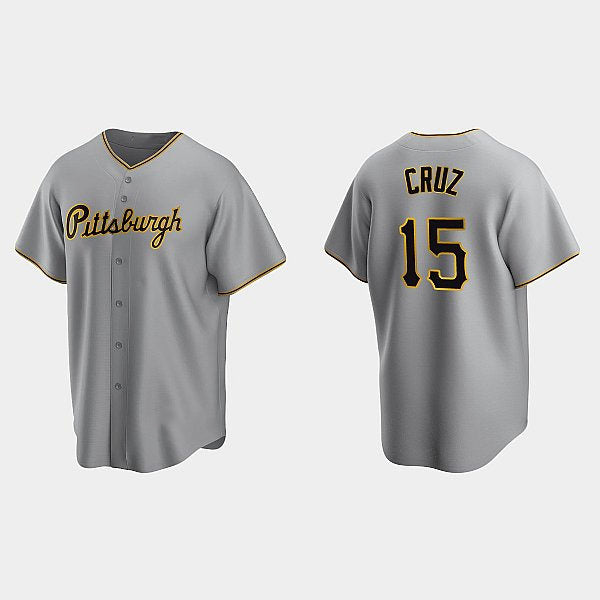 Pittsburgh Pirates #15 Oneil Cruz Gray KLUNKIM Road Cool Base Jersey