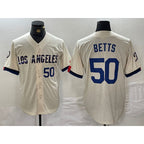 Los Angeles Dodgers #50 Mookie Betts Number Cream KLUNKIM 2024 City Connect Limited Stitched Jerseys