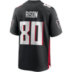 A.Falcons #80 Andre Rison Black KLUNKIM Game Retired Player Jersey