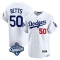 Los Angeles Dodgers #50 Mookie Betts Player White KLUNKIM World Series Meet Limited Home Stitched Jerseys