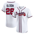 Atlanta Braves #28 Matt Olson White KLUNKIM Home Elite Player Jersey