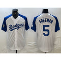 Los Angeles Dodgers #5 Freddie Freeman White Blue KLUNKIM Fashion Stitched Cool Base Limited Jerseys