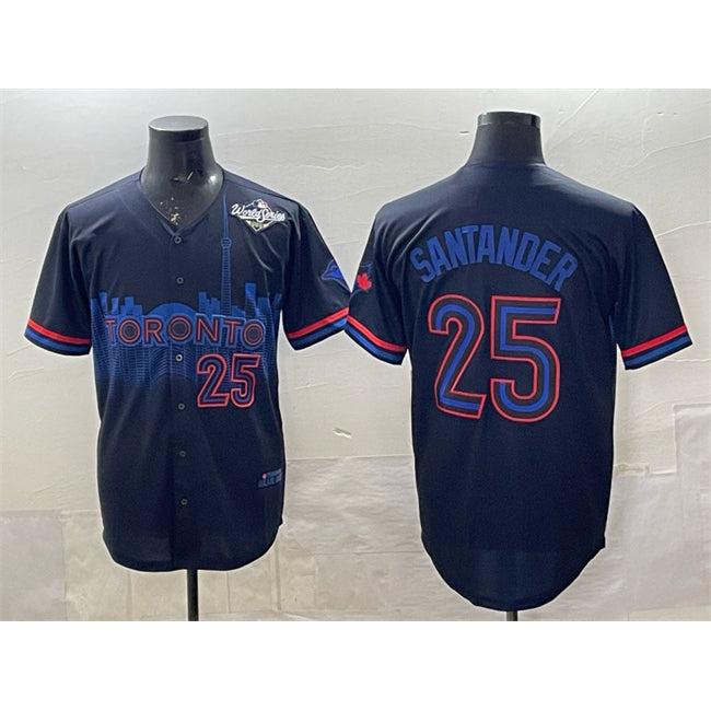 Toronto Blue Jays #25 Anthony Santander Navy KLUNKIM 2025 World Series City Connect Limited Stitched Jersey